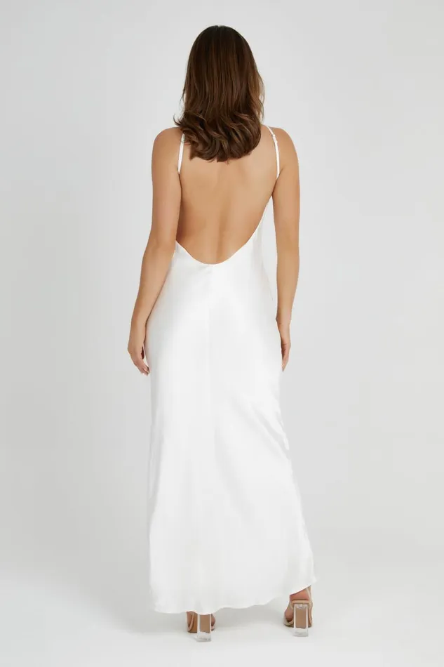 Meshki Maxi Dresses Lucia Satin Cut Out Maxi Dress 8211 White White 8211 Women