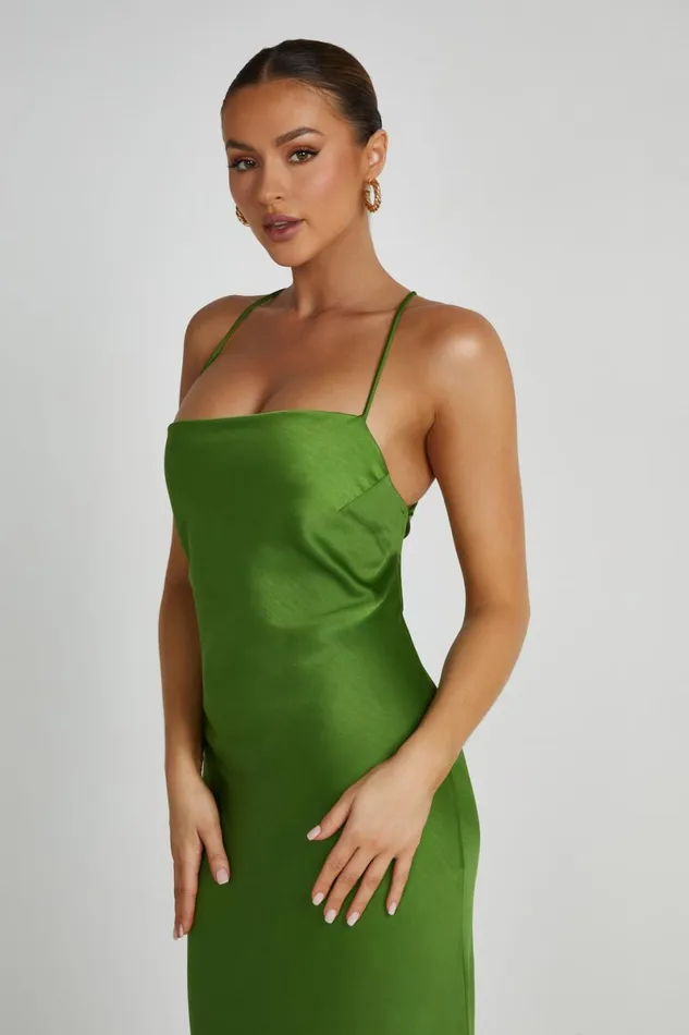 Meshki Maxi Dresses Sydney Straight Neck Slip Maxi Dress 8211 Emerald Emerald 8211 Women