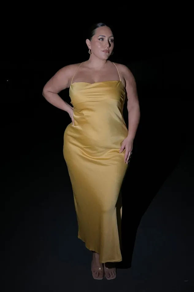 Meshki Maxi Dresses Sydney Straight Neck Slip Maxi Dress 8211 Yellow Yellow 8211 Women