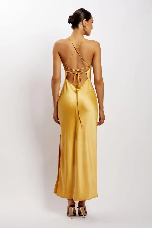 Meshki Maxi Dresses Sydney Straight Neck Slip Maxi Dress 8211 Yellow Yellow 8211 Women