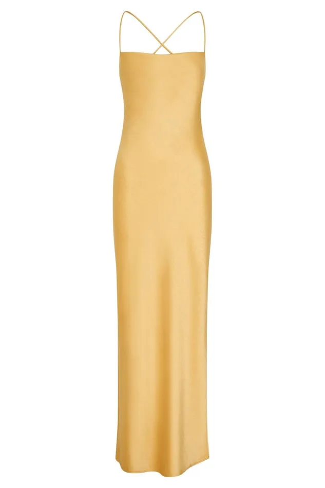 Meshki Maxi Dresses Sydney Straight Neck Slip Maxi Dress 8211 Yellow Yellow 8211 Women