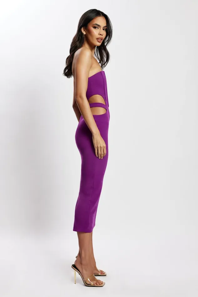 Meshki Midi Dresses Catherine Cut Out Midi Dress 8211 Violet Violet 8211 Women Meshki Midi Dresses Catherine Cut Out Midi Dress 8211 Violet Violet 8211 Women