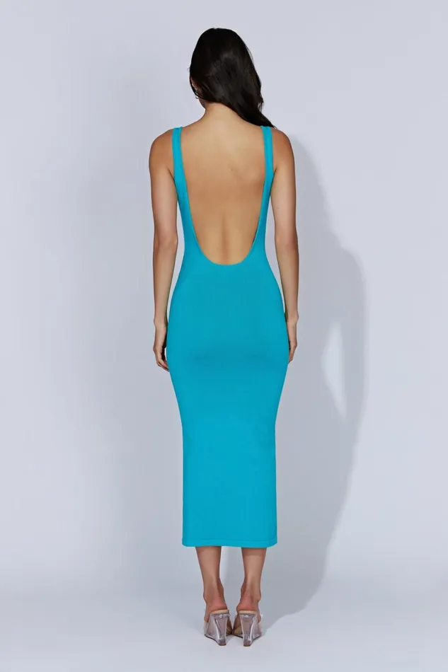 Meshki Midi Dresses Nola Cut Out Knit Midi Dress 8211 Aquamarine Aquamarine 8211 Women Meshki Midi Dresses Nola Cut Out Knit Midi Dress 8211 Aquamarine Aquamarine 8211 Women