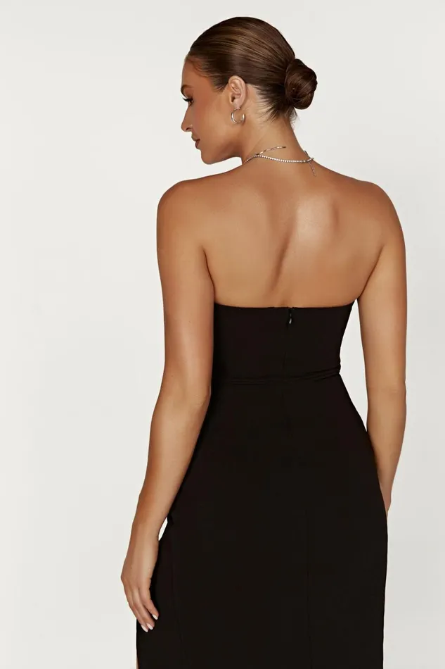 Meshki Mini Dresses Rachel Crepe Bandeau Thigh Split Mini Dress 8211 Black Black 8211 Women Meshki Mini Dresses Rachel Crepe Bandeau Thigh Split Mini Dress 8211 Black Black 8211 Women