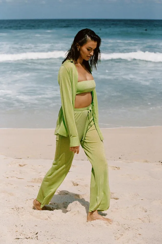 Meshki Pants Lucille Shimmer Swim Cover Up Pants 8211 Lime Sparkle Limesparkle 8211 Women Meshki Pants Lucille Shimmer Swim Cover Up Pants 8211 Lime Sparkle Limesparkle 8211 Women