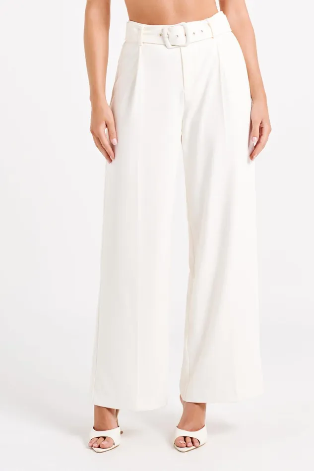 Meshki Pants Tenley Wide Leg Suiting Pants 8211 Ivory Ivory 8211 Women