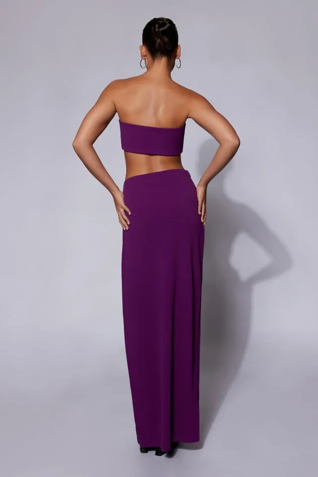 Meshki Skirts Anastasia Diamante Rope Maxi Skirt With Split 8211 Grape Grape 8211 Women Meshki Skirts Anastasia Diamante Rope Maxi Skirt With Split 8211 Grape Grape 8211 Women
