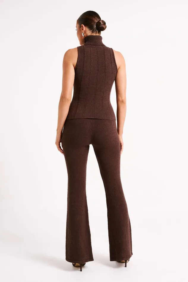Meshki Sleeveless Tops Angelina Ribbed Turtleneck 8211 Chocolate Chocolate 8211 Women