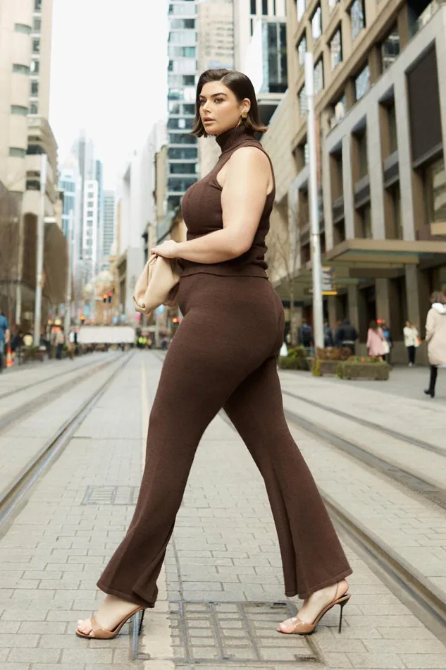 Meshki Sleeveless Tops Angelina Ribbed Turtleneck 8211 Chocolate Chocolate 8211 Women
