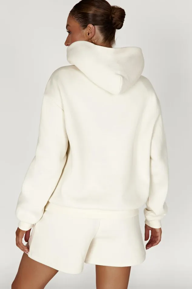 Meshki Sweaters and Hoodies Arden Embossed Fleeceback Hoodie 8211 Bone Bone 8211 Women