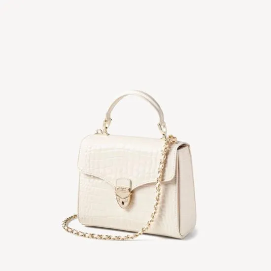 Midi Mayfair Bag Ivory Patent Croc Women Aspinal Of London Shoulder