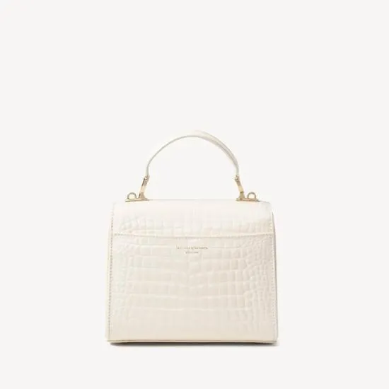 Midi Mayfair Bag Ivory Patent Croc Women Aspinal Of London Shoulder