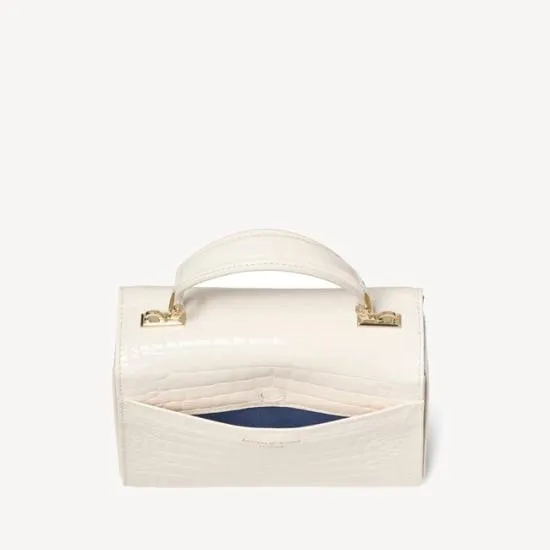 Midi Mayfair Bag Ivory Patent Croc Women Aspinal Of London Shoulder