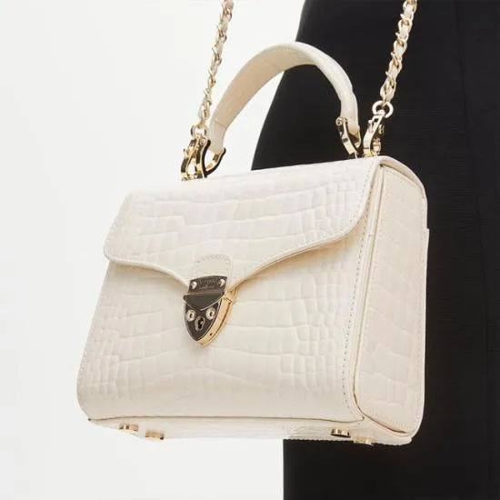 Midi Mayfair Bag Ivory Patent Croc Women Aspinal Of London Shoulder
