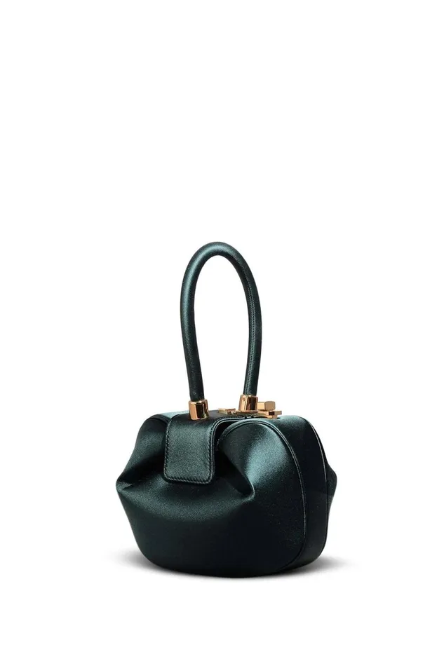 Mini Bags Women Gabriela Hearst Demi Bag In Emerald Satin