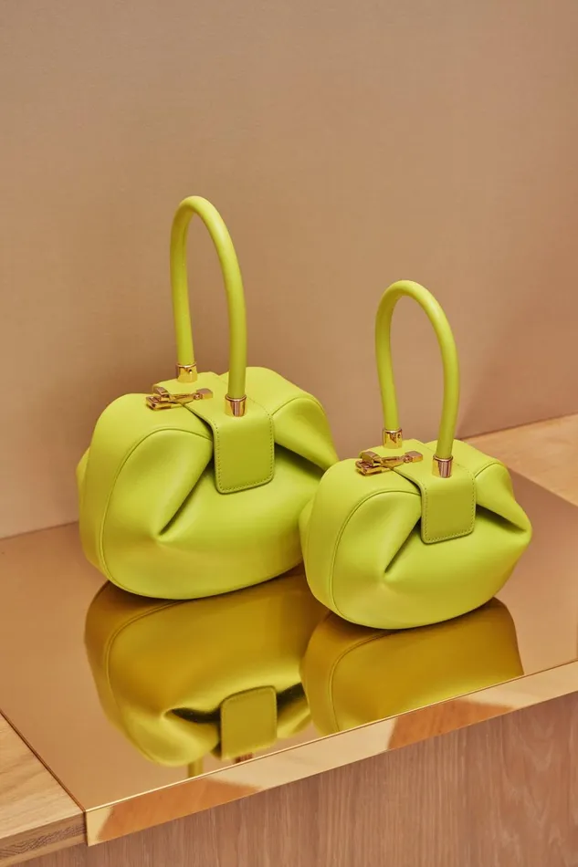 Mini Bags Women Gabriela Hearst Demi Bag In Lime Adamite Nappa Leather