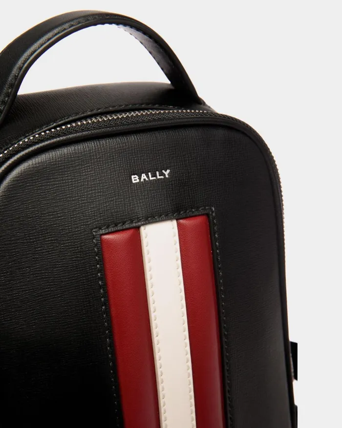 Mythos Sling Bag In Black Recycled Leather Men Bally Messenger Bags