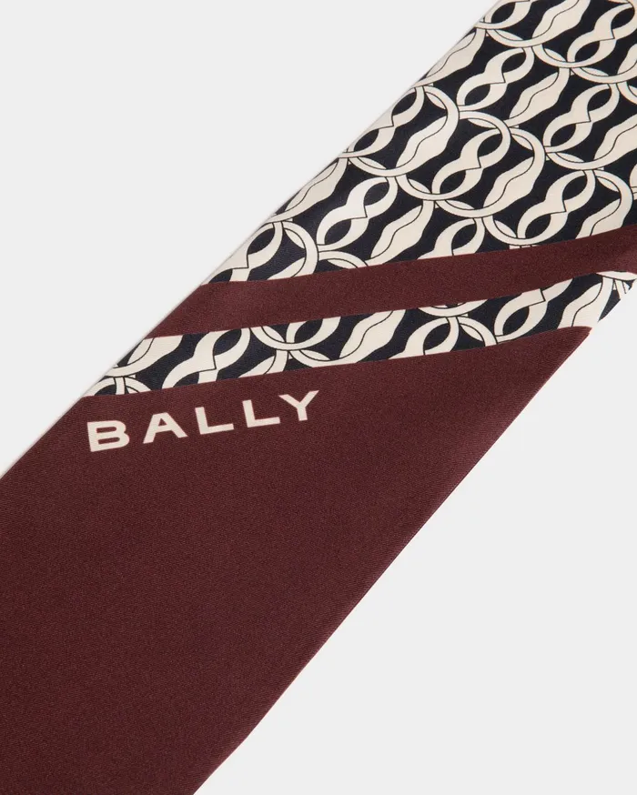Neck Bow With Emblem Print In Andorra Silk Women Bally Scarves