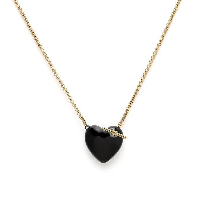 Necklaces Olivia Burton Women Knot Heart Gold and Black Necklace