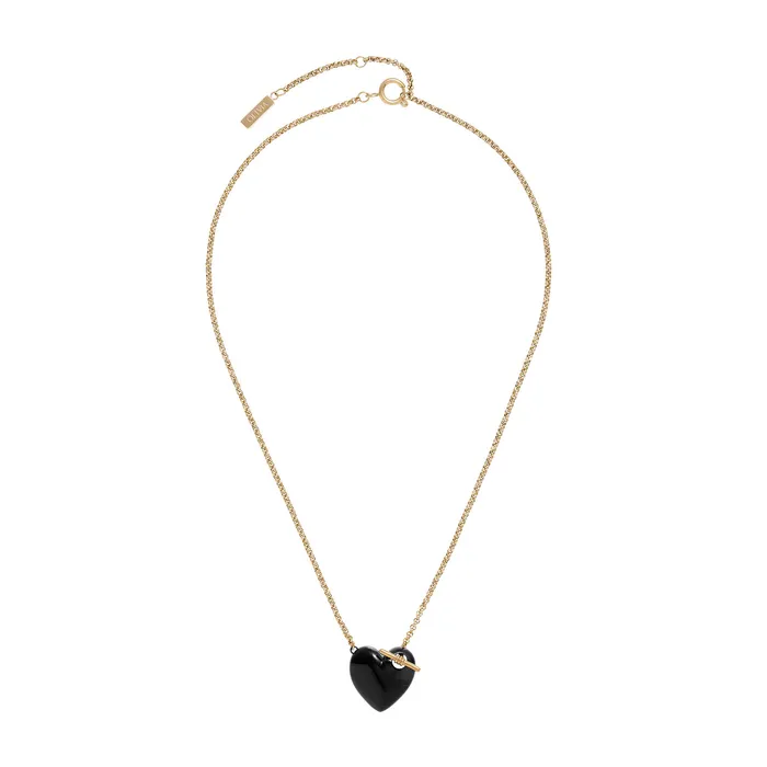 Necklaces Olivia Burton Women Knot Heart Gold and Black Necklace