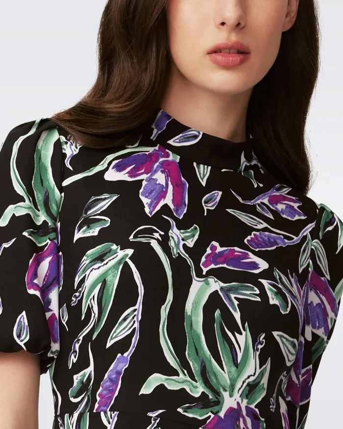 Nella Dress Huge Tulip Fields Violet Women DVF Dresses Nella Dress Huge Tulip Fields Violet Women DVF Dresses