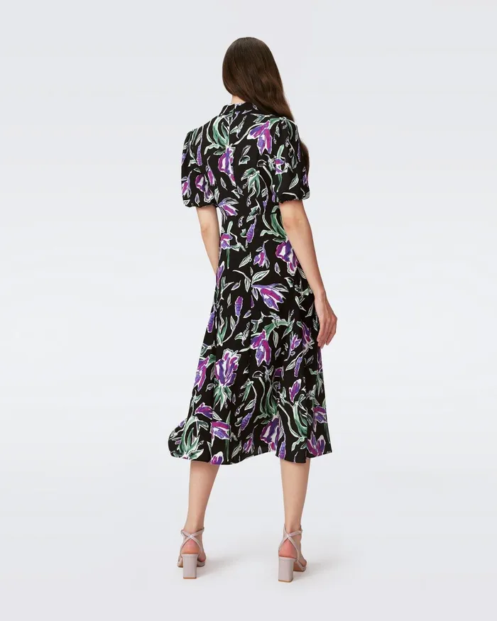 Nella Dress Huge Tulip Fields Violet Women DVF Dresses Nella Dress Huge Tulip Fields Violet Women DVF Dresses