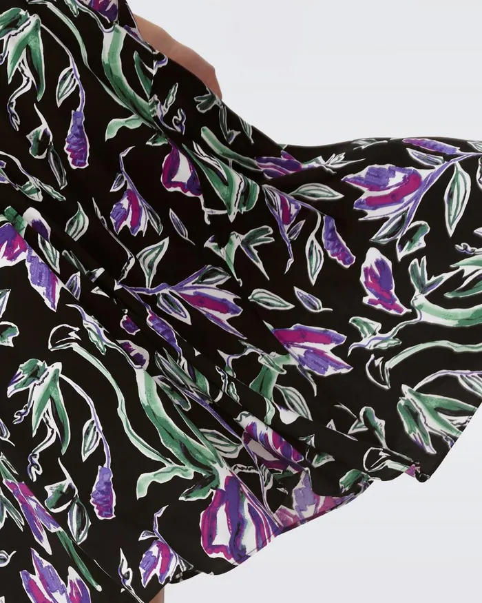 Nella Dress Huge Tulip Fields Violet Women DVF Dresses Nella Dress Huge Tulip Fields Violet Women DVF Dresses