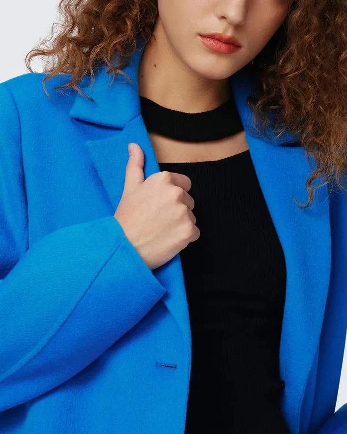 Nene Wool Coat Bright Blue Women DVF Jackets and Coats