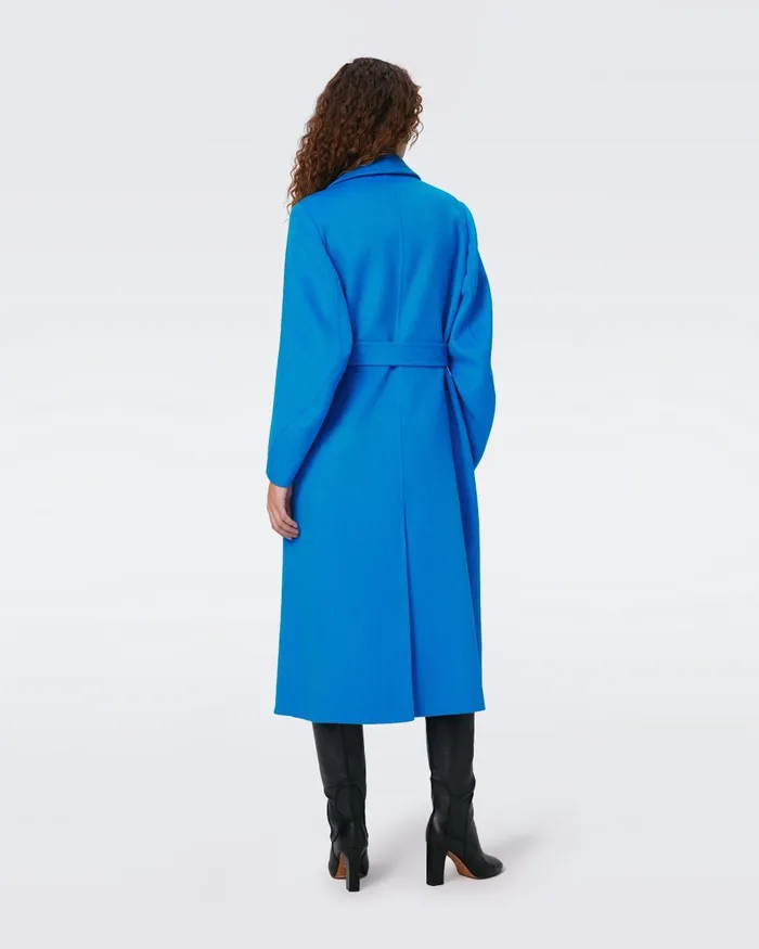 Nene Wool Coat Bright Blue Women DVF Jackets and Coats