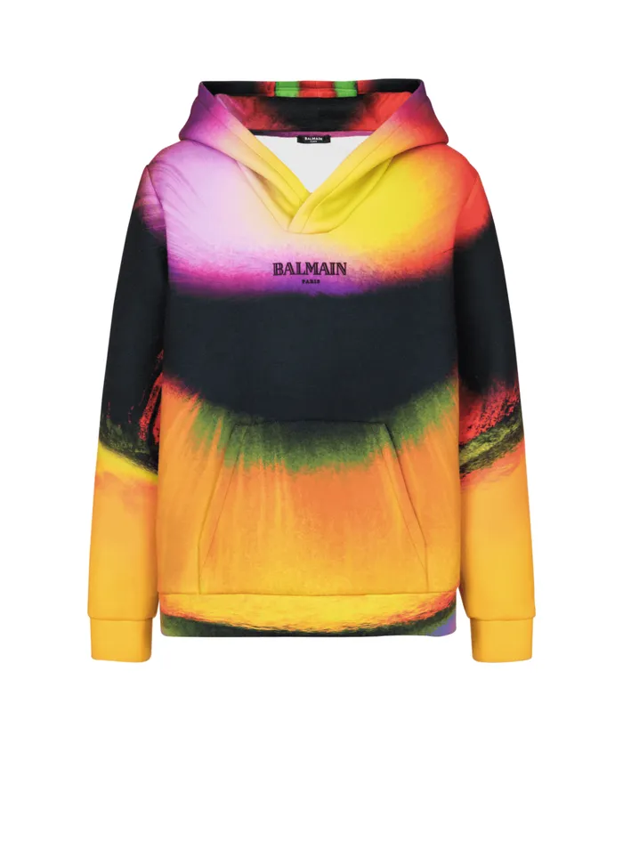 Neoprene Hoodie With Ibby Njoya Print Multicolor Men Balmain Sweatshirts