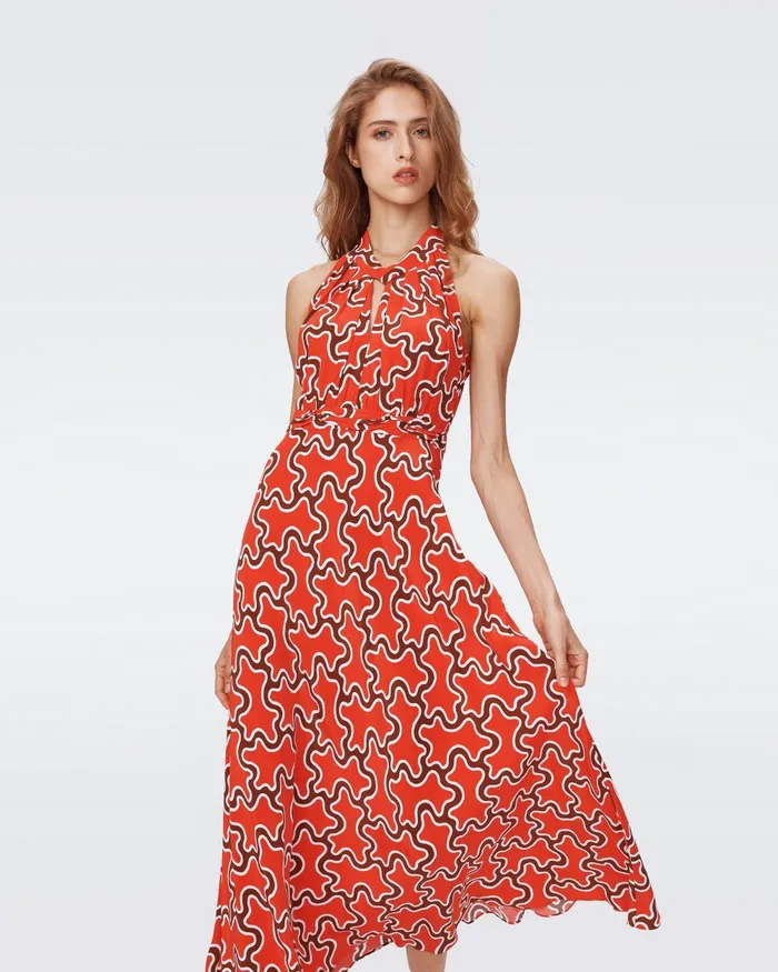 Nyck Dress Tiny Cloud Patch Red Women DVF Dresses