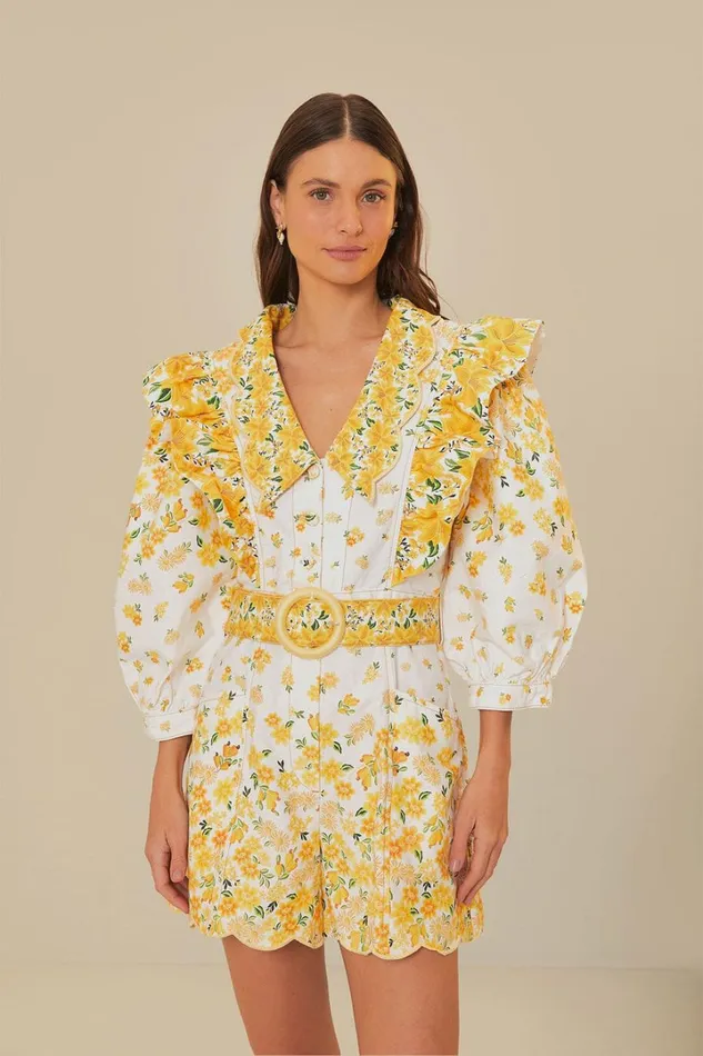 OffWhite Azaleia Organic Cotton Romper Women FARM Rio Rompers