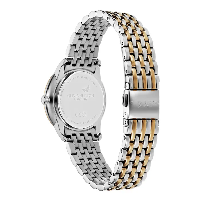 Olivia Burton 32mm Swirl Chalk Blue and Two Tone Bracelet Watch Women Color Dial Watches