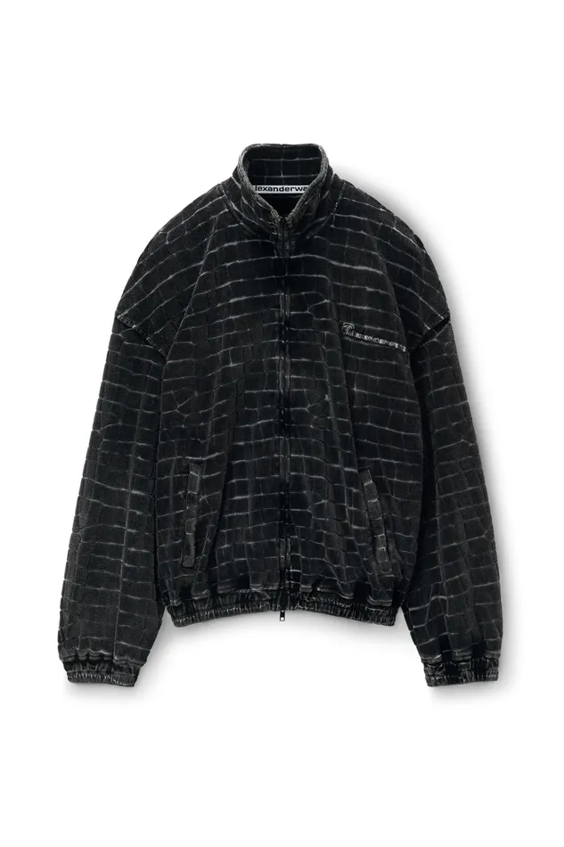 Outerwear Men Alexander Wang Crocodile Jacquard Velour Track Jacket