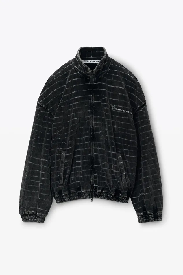Outerwear Men Alexander Wang Crocodile Jacquard Velour Track Jacket