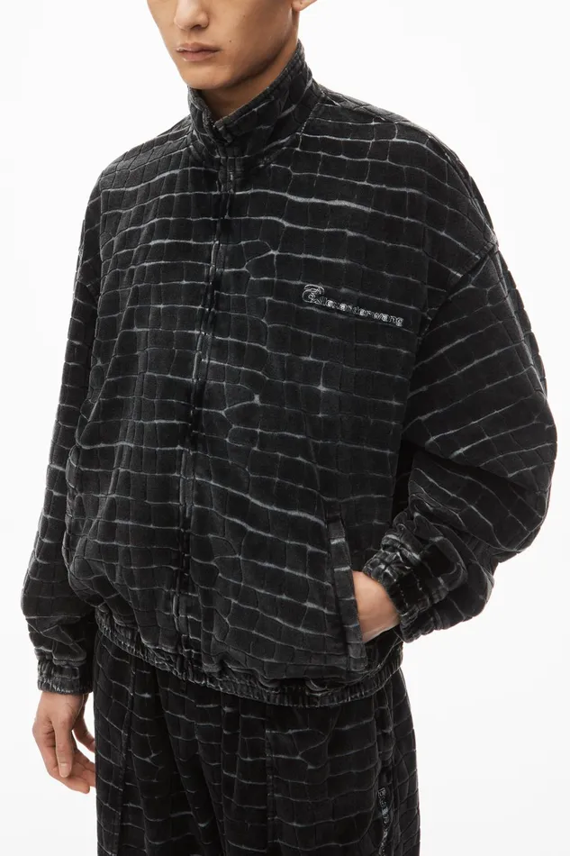 Outerwear Men Alexander Wang Crocodile Jacquard Velour Track Jacket