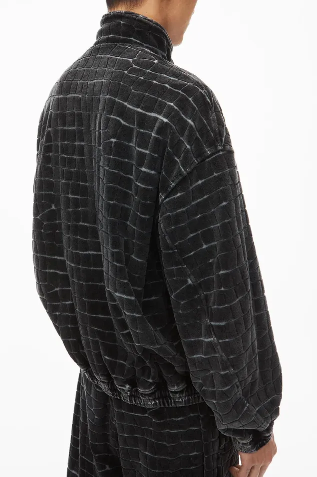 Outerwear Men Alexander Wang Crocodile Jacquard Velour Track Jacket