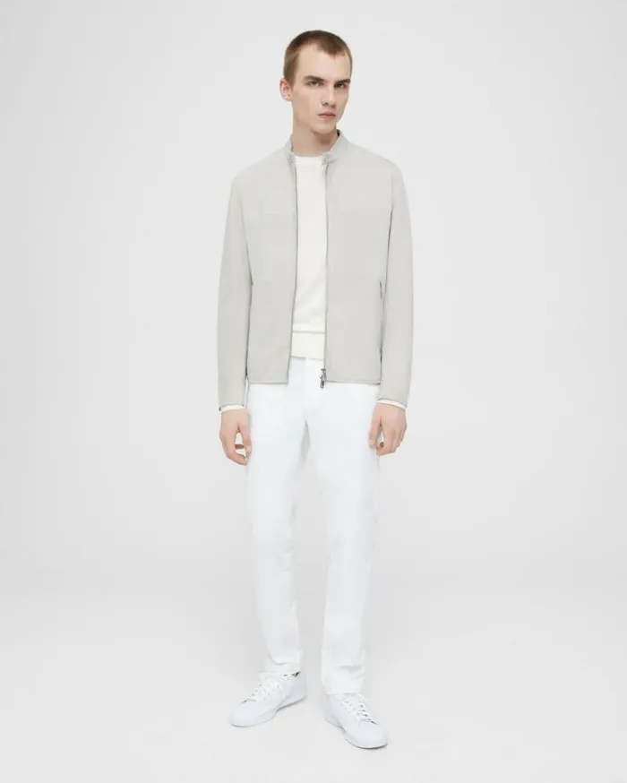 Outerwear Men Theory Wynmore Moto Jacket In Suede Sand