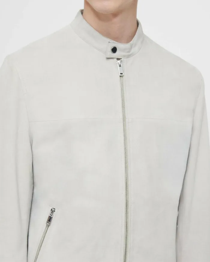 Outerwear Men Theory Wynmore Moto Jacket In Suede Sand