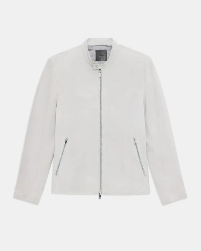 Outerwear Men Theory Wynmore Moto Jacket In Suede Sand