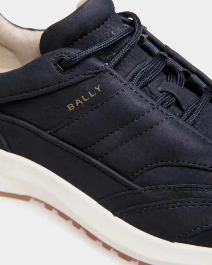 Outline Sneaker In Navy Blue Nubuck Leather Men Bally Sneakers