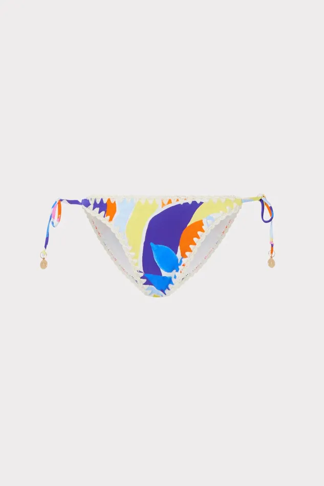 Painted Bloom Bikini Bottom Blue Multi Women Milly Swim and Coverups