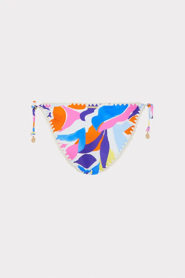 Painted Bloom Bikini Bottom Blue Multi Women Milly Swim and Coverups