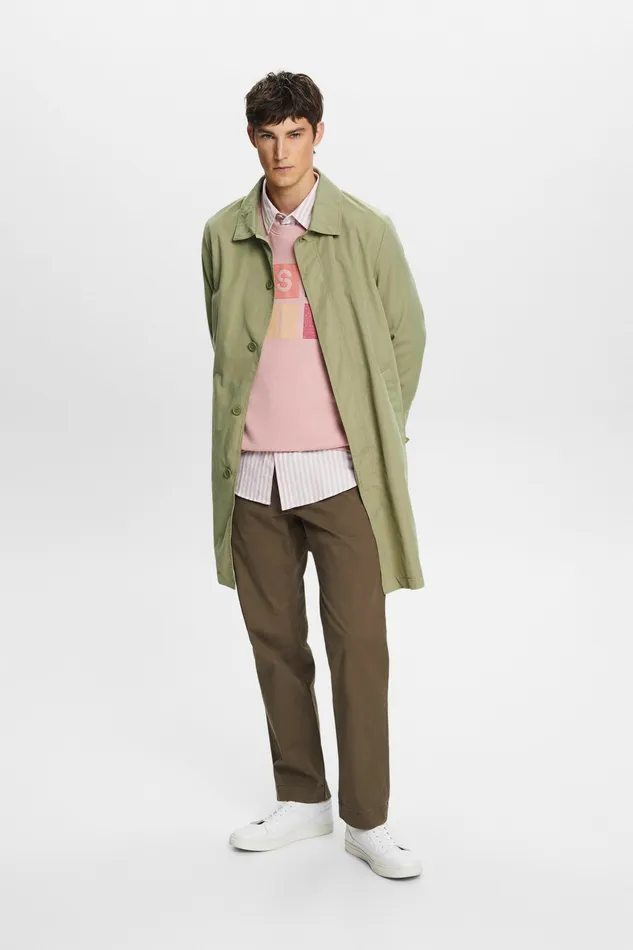 Pants Joggers Men Esprit CottonTwill Straight Chinos Dark Khaki