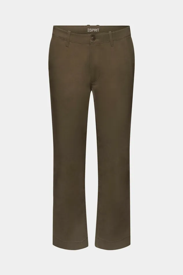 Pants Joggers Men Esprit CottonTwill Straight Chinos Dark Khaki