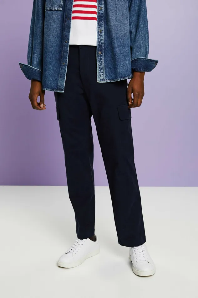 Pants Joggers Men Esprit Straight Cargo Pants Navy