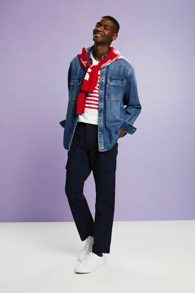Pants Joggers Men Esprit Straight Cargo Pants Navy