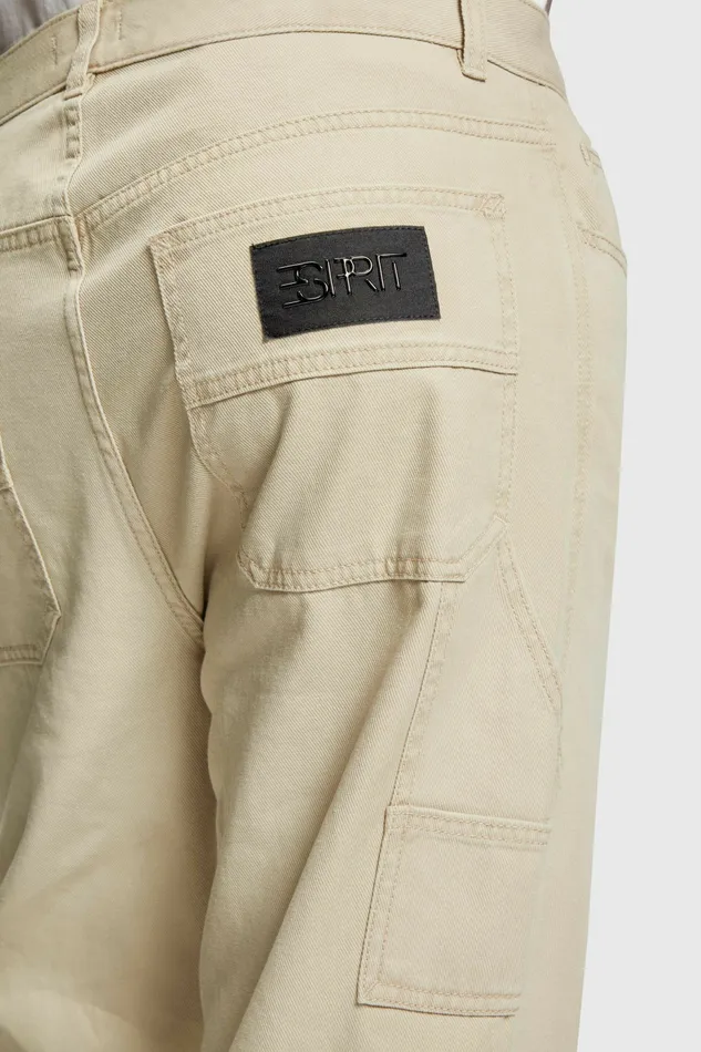 Pants Joggers Men Esprit Straight Fit Carpenter Chinos Sand