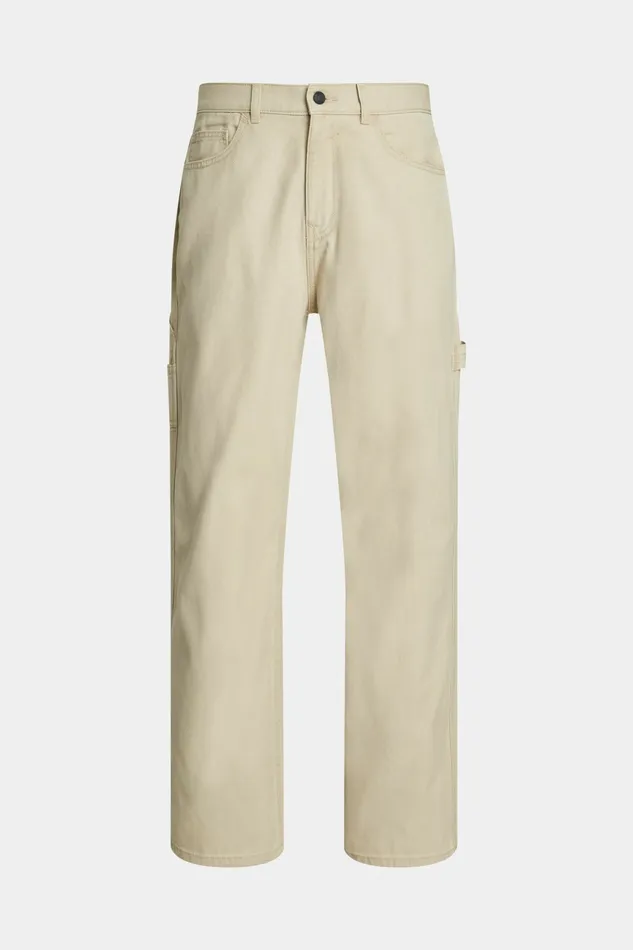 Pants Joggers Men Esprit Straight Fit Carpenter Chinos Sand