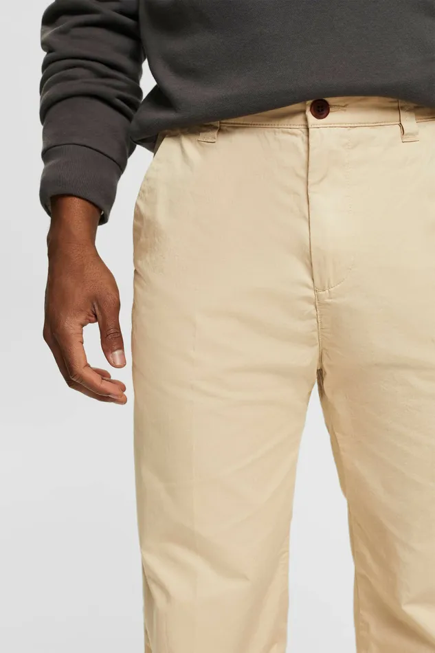 Pants Joggers Men Esprit Wide Fit Chinos Cream Beige